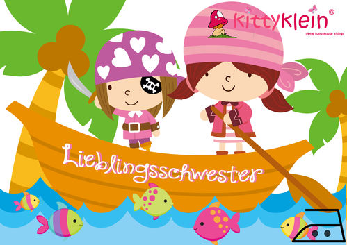 BÜGELBILD ♥ kleine "Piraten" Lieblingsschwester ♥