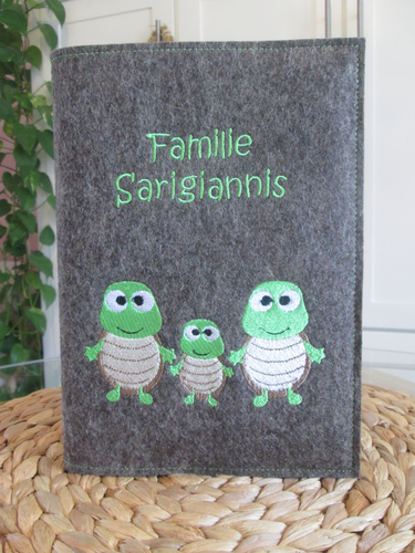 Stammbuch Hülle Schildkrötenfamilie | personalisierbar | kittyklein®