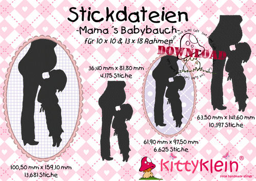 ♥ Stickdateien Mama´s Babybauch | kittyklein®