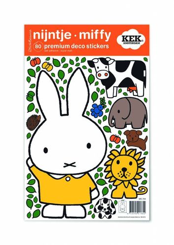 Miffy Wandtattoos Miffy with animals, 21 x 33 cm