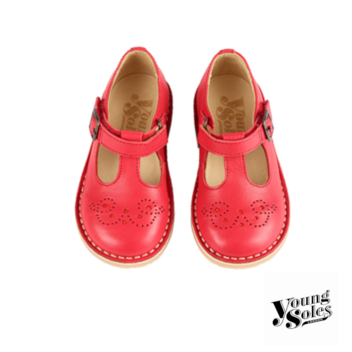 Penny T-bar Shoe Rouge Red Leather