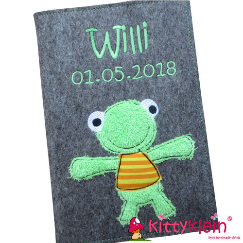 U-Heft Hülle Frosch Willy | personalisierbar | kittyklein®