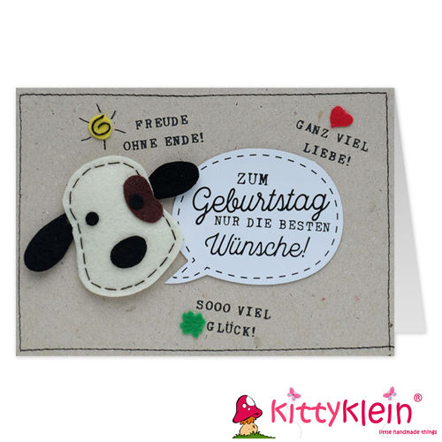 Karte | Geschenkkarte | Filzkarte | Gruß und Co | Geburtstag | 12 | kittyklein®