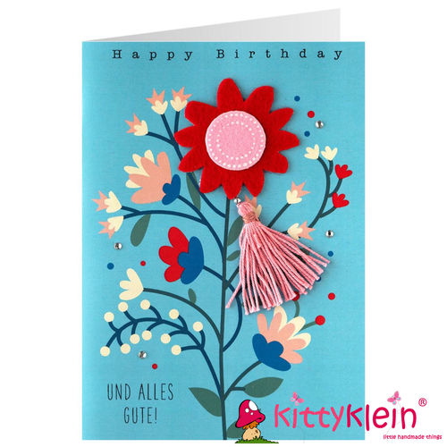 Karte | Geschenkkarte | Filzkarte | Gruß und Co | Geburtstag | Blumen | 26 | 90838 | kittyklein®