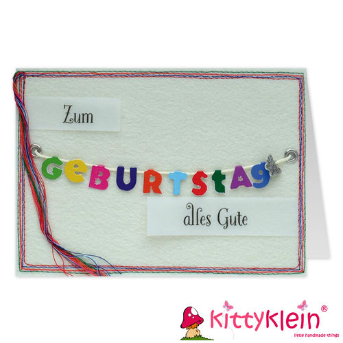 Karte | Geschenkkarte | Filzkarte | Gruß und Co | Geburtstag | 32 | kittyklein®