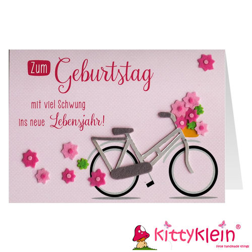Karte | Geschenkkarte | Filzkarte | Gruß und Co | Geburtstag | Fahrrad | 36 | kittyklein®