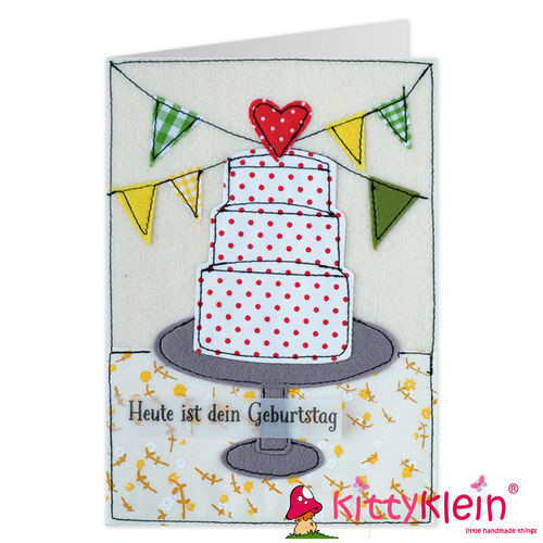 Karte | Geschenkkarte | Filzkarte | Gruß und Co | Geburtstag | Torte | 40 | kittyklein®