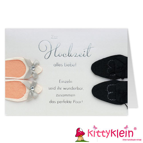 Karte | Geschenkkarte | Filzkarte | Gruß und Co | Hochzeit | Schuhe | 47 | 90354 | kittyklein®