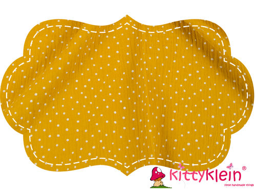 Hilco | Double Gauze Dots 130cm  | senf 1401/9 | kittyklein®