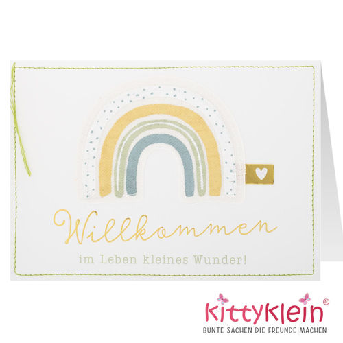 Karte |  Geburt | Regenbogen | Willkommen |49 h | Geschenkkarte | Gruß & Co 91142 | kittyklein®