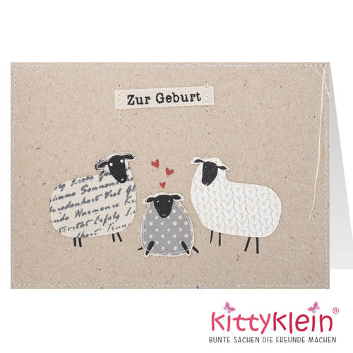 Karte |  Geburt | Schäfchent |50 h | Geschenkkarte | Gruß & Co 91143 | kittyklein®