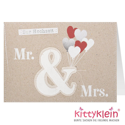 Karte |  Hochzeit | Mr. & Mrs. | Geschenkkarte |47 h | Geschenkkarte | Gruß & Co 91140 | kittyklein®
