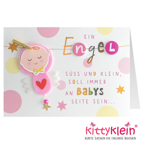 Karte Schutzengel | 01 q | Gruß & Co | Baby | Mädchen | Geburt | 90943  | kittyklein®
