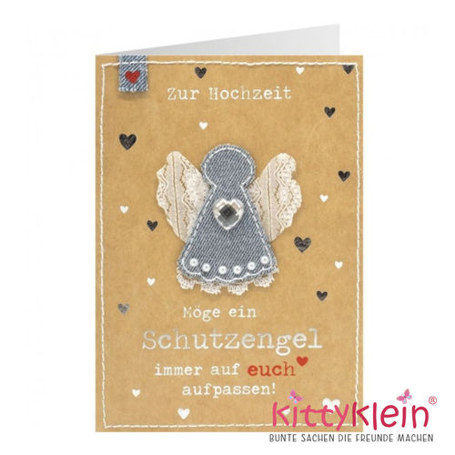 Jeanskarte | Karte | Hochzeit | Engel | 38 | Gruß & Co | 90770  | kittyklein®