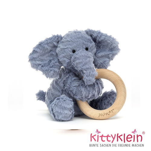 Fuddlewuddle Elephant Wooden Ring Toy | Beißring | Greifling | Elefant | Jellycat | kittyklein®