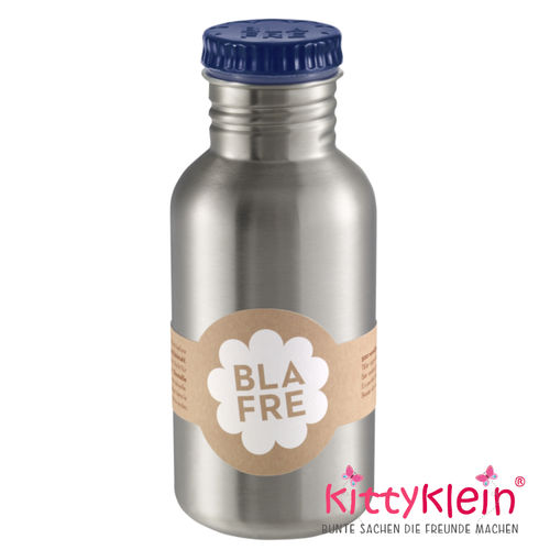 Blafre Edelstahl Trinkflasche | bottle 500ml | dunkelblau | 4571 | Individualisierbar | kittyklein®